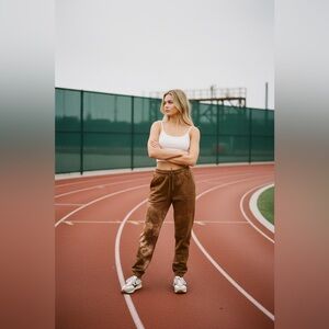 Brown Tie-Dye Jogger Pants